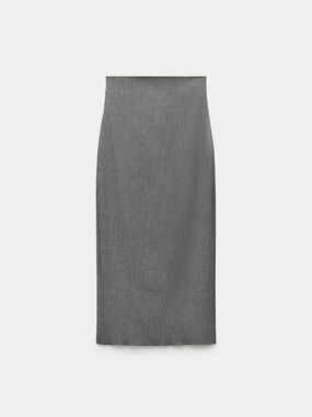 Zara Gray Tailored Pencil Skirt